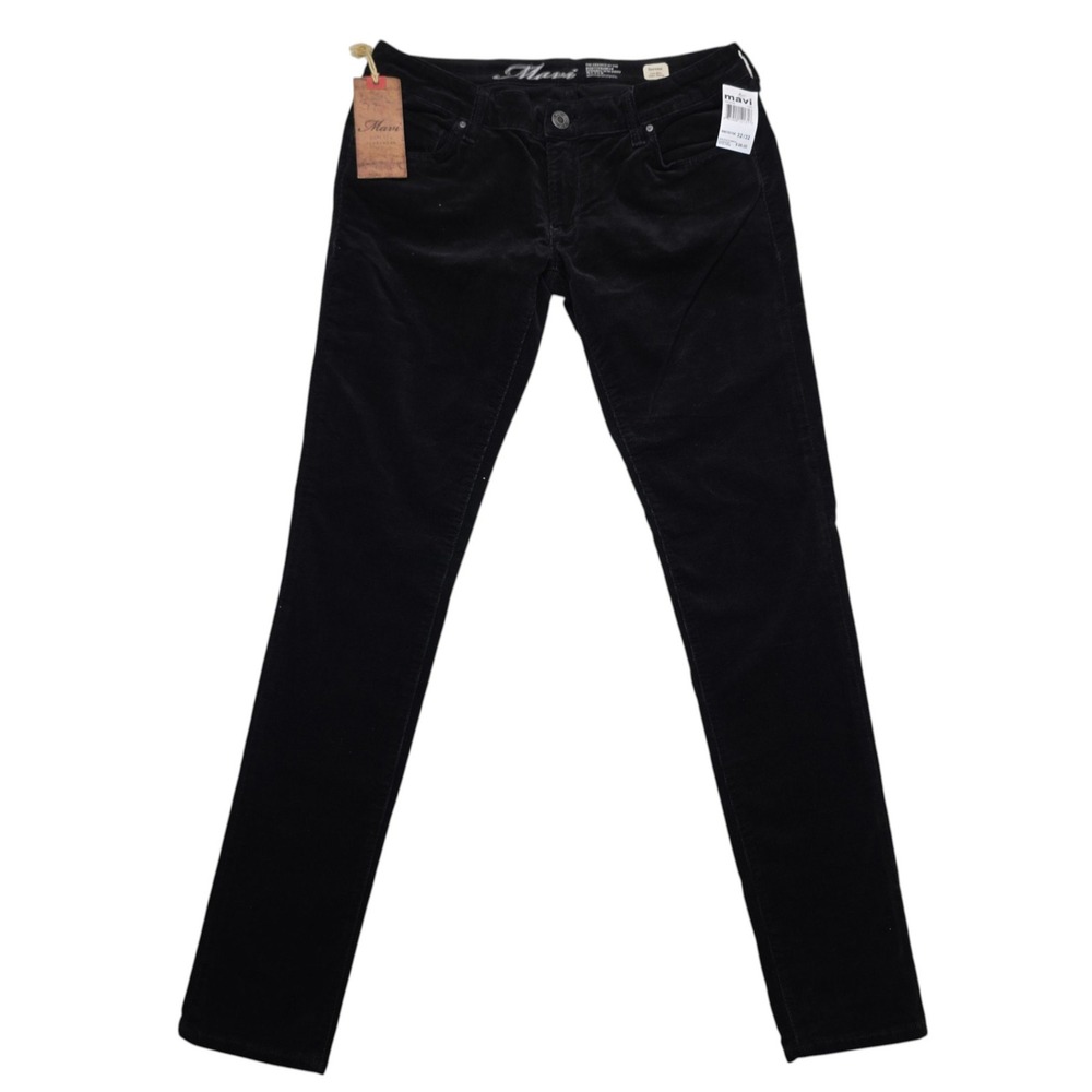 Mavi Serena Super Skinny Corduroy Pants Black Low Rise 32/32 NEW
